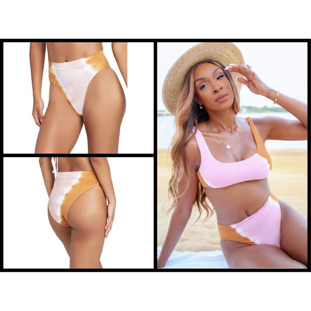 💕L*SPACE💕 Frenchie Bikini Bottoms Stripe Tie Dye